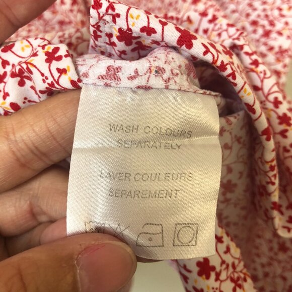 John Lennon Men Red Floral Button Short Sleeve Shirt XL/TG Cotton100% Summer - Picture 6 of 7